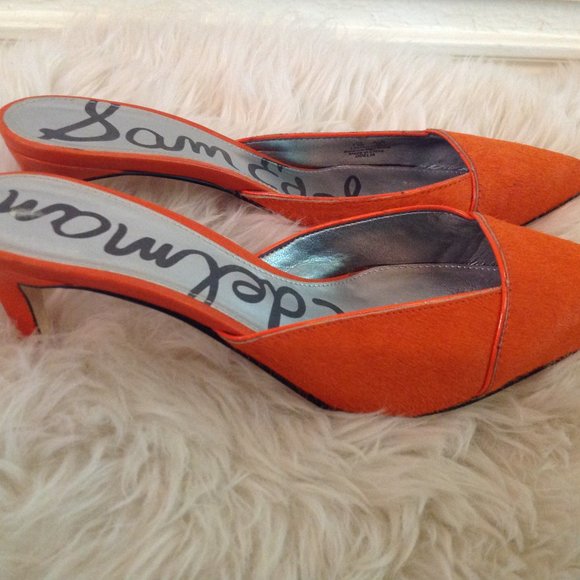 Orange Sam Edelman slim leather heels - Picture 2 of 4